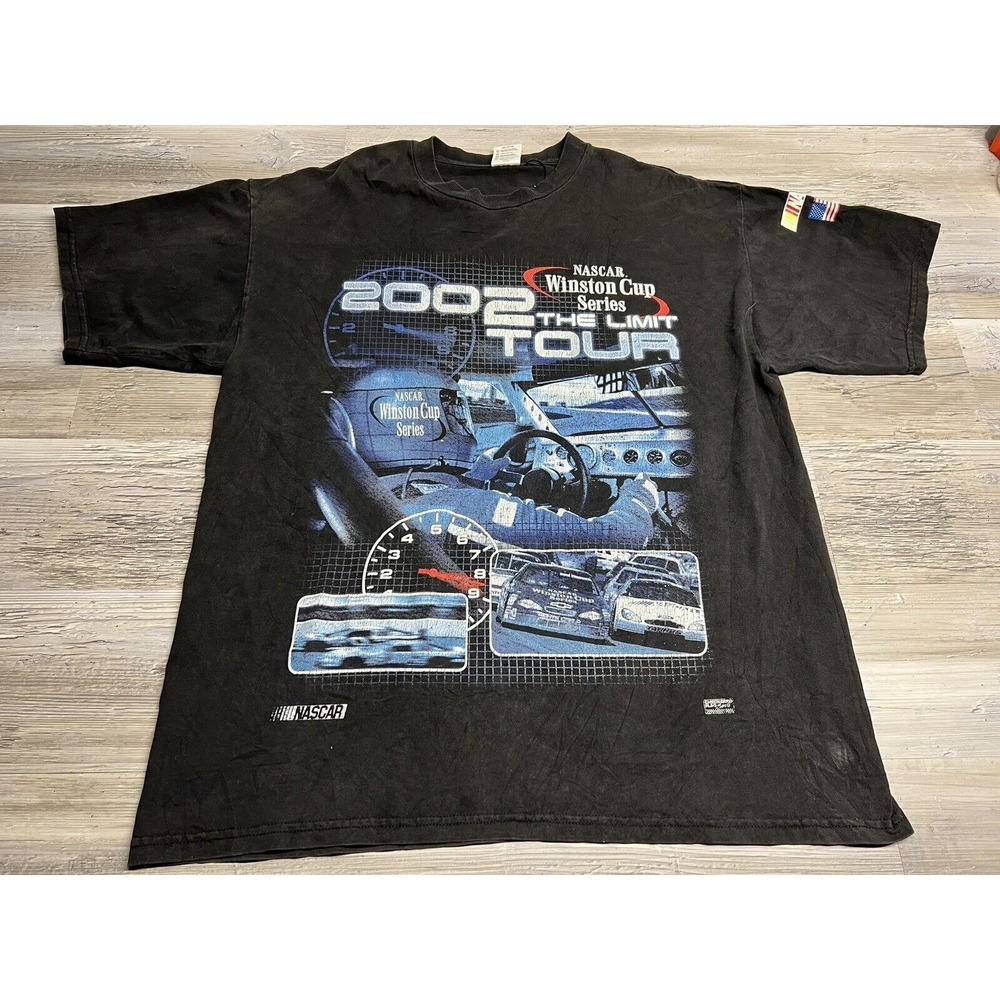 Vintage 2002 NASCAR T Shirt Winston Cup Series The Limit Tour Y2K Black Mens XL